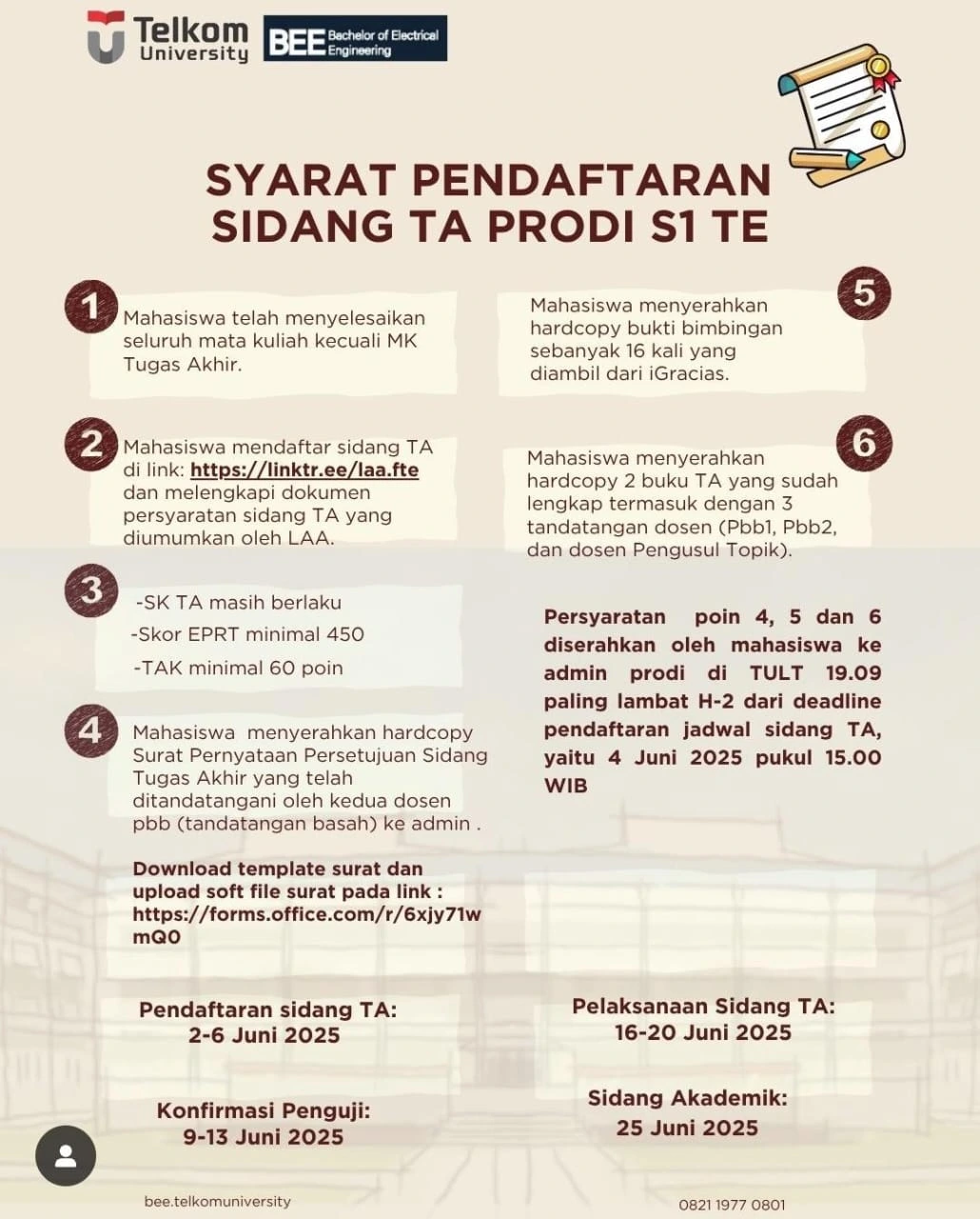 INFO PENDAFTARAN SIDANG TA PERIODE JUNI 2025