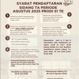 Info Pendaftaran Sidang TA Periode Agustus 2025